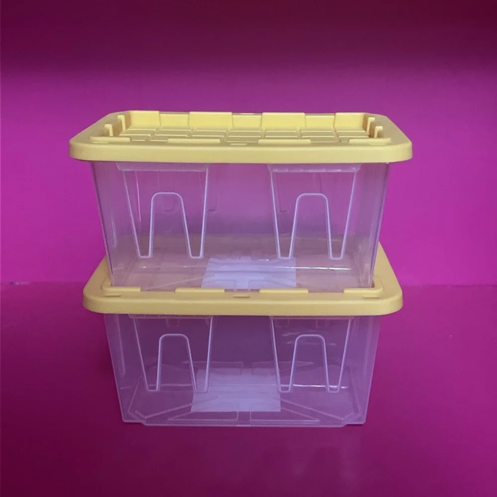 2 Lowe's Clear Mini Teeny Totes With Yellow Cover Lid 4.8